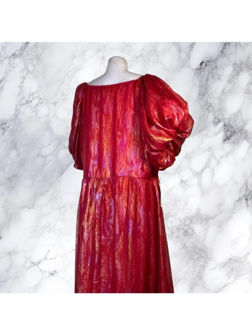 Jessakae Pixie Dress Plus Size in Red Holographic Oil Spill - Picture 10 of 12